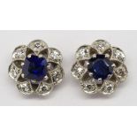 Antique Australian sapphire and diamond earrings