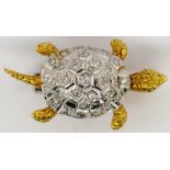 18ct gold and diamond turtle brooch