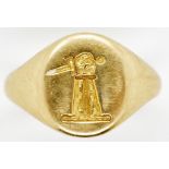 18ct gold signet ring.