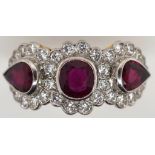 18ct gold ruby & diamond ring.