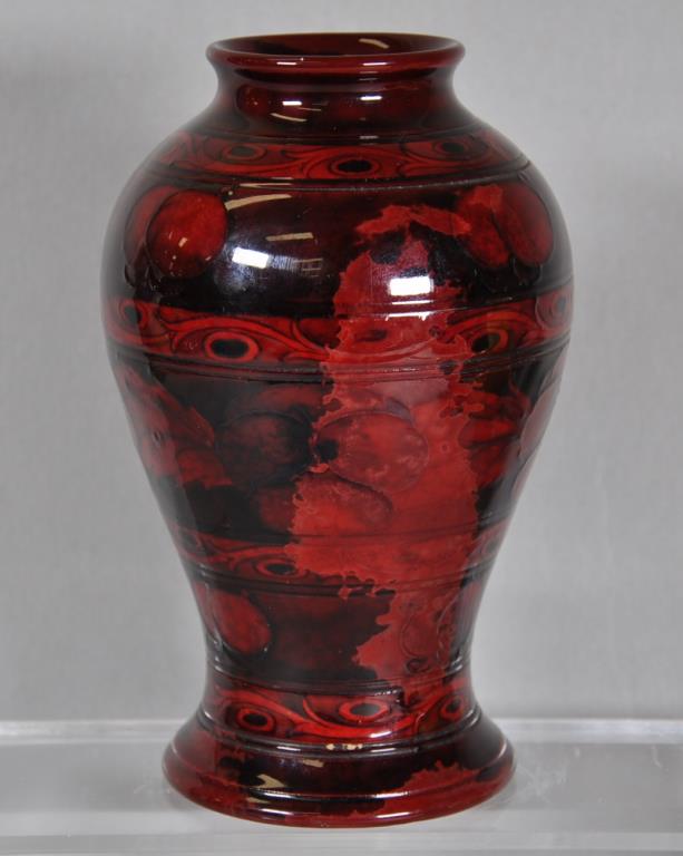 Rare Moorcroft flambe banded Wisteria/Pansy vase - Image 2 of 3