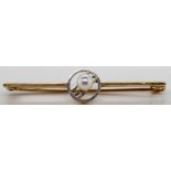 Australian Art deco 15ct gold bar brooch