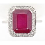 Art Deco style ruby, diamond and gold ring.