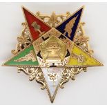 Gold and enamel Masonic brooch.