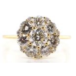 18ct gold and diamond cluster ring