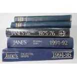 5 volumes of Janes fighting ships 1958 to 1995