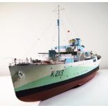 Live electric model of warship HMS Poppy K213