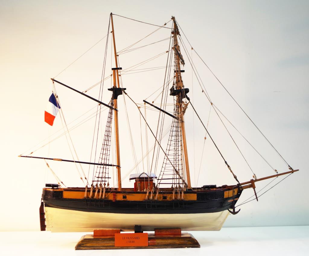 Model of French warship Le Hussard