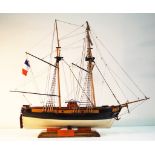 Model of French warship Le Hussard