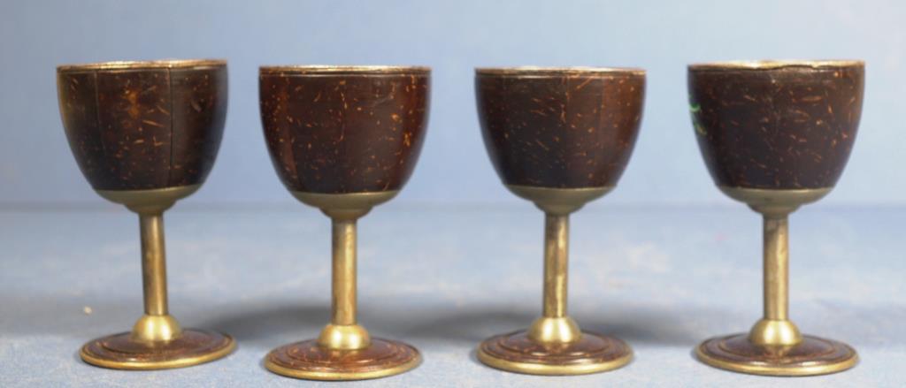 Set four Oriental bamboo cased wine cups - Image 4 of 4