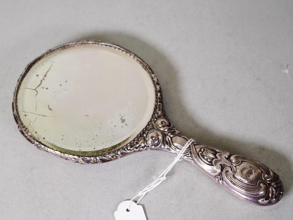 Vintage silver backed hand mirror - Image 4 of 4