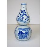 Antique Chinese blue & white ceramic gourd vase