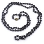 Opera length French jet bead necklace