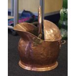 Antique copper coal scuttle