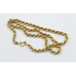 8ct yellow gold rope twist necklace