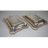 Good pair Walker & Hall plated serving dishes