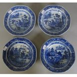 Set four antique Chinese export ceramic dishes