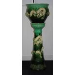 Victorian majolica jardiniere on stand