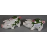 Pair Wemyss Plichta ceramic pig figures