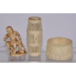 Vintage Chinese carved ivory cricket cage