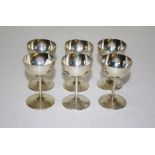 Set six German silver liqueur glasses