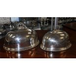 Two vintage silver plate domed meat covers