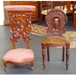 French Gothic Revival walnut prayer chair (2)