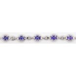 Tanzanite and sterling silver bracelet