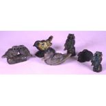 Six various carved Labradorite animal figurines