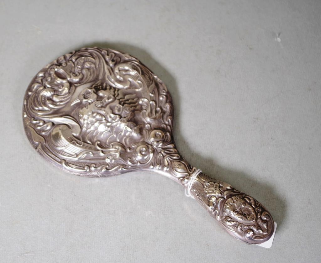 Vintage silver backed hand mirror - Image 2 of 4