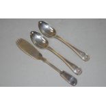 Pair Victorian sterling silver teaspoons