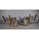 Four piece Calderoni Milano silver coffee set