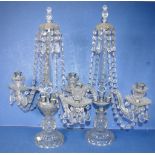 Pair of Czechoslovakian crystal candelabras