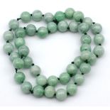 Burmese green jade beaded necklace