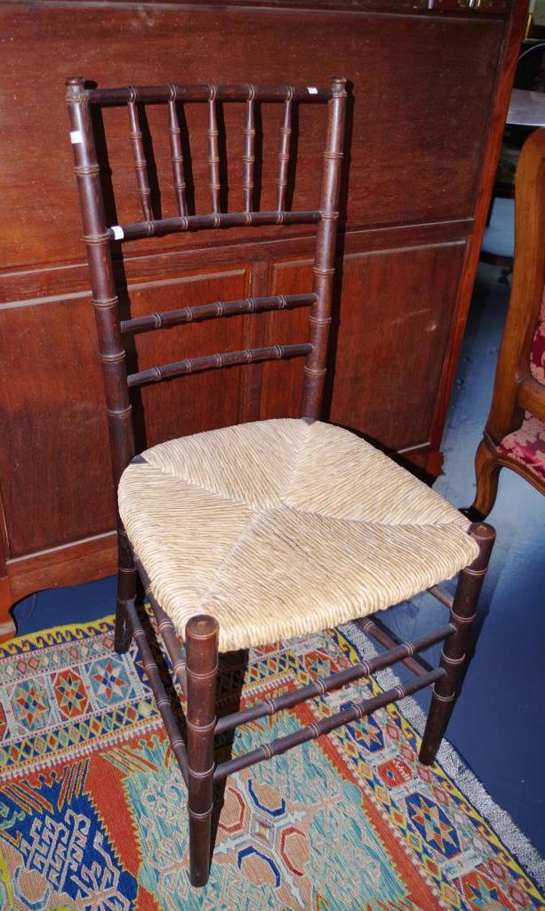 Vintage Rush seated spindle back chair - Image 2 of 3