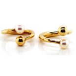 14ct gold and pearl rings