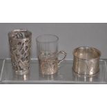 Two sterling silver liquor glasses