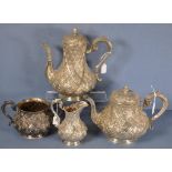 Victorian sterling silver tea and coffee service