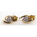 14ct gold and diamond stud earrings