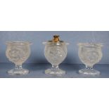 Lalique "Tete de Lion" 3 piece desk set