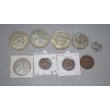 Nine various Chinese empire and provincial coins