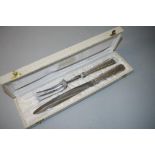 French silver art deco carving set