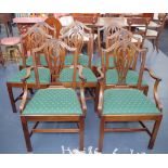 Six Victorian shield back chairs