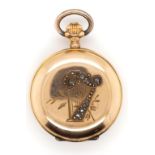 Antique 14ct gold and diamond ladies fob watch