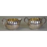 Pair Gorham USA sterling sugar bowl & creamer