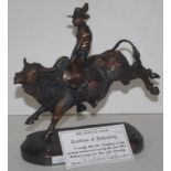 Eddie Hackman bronze " Bucking Bronco" sculpture