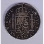 1825 Spanish colonial pillar dollar silver coin