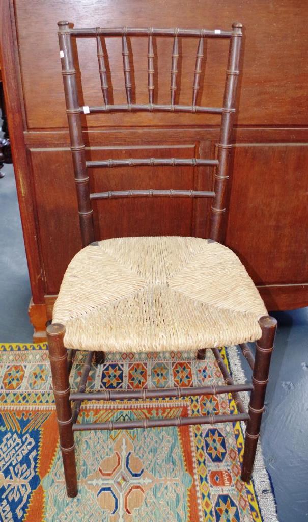 Vintage Rush seated spindle back chair - Image 3 of 3