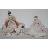 Two various German lace lady figurines