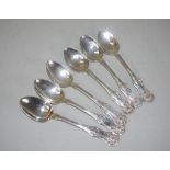 Six Victorian sterling silver teaspoons